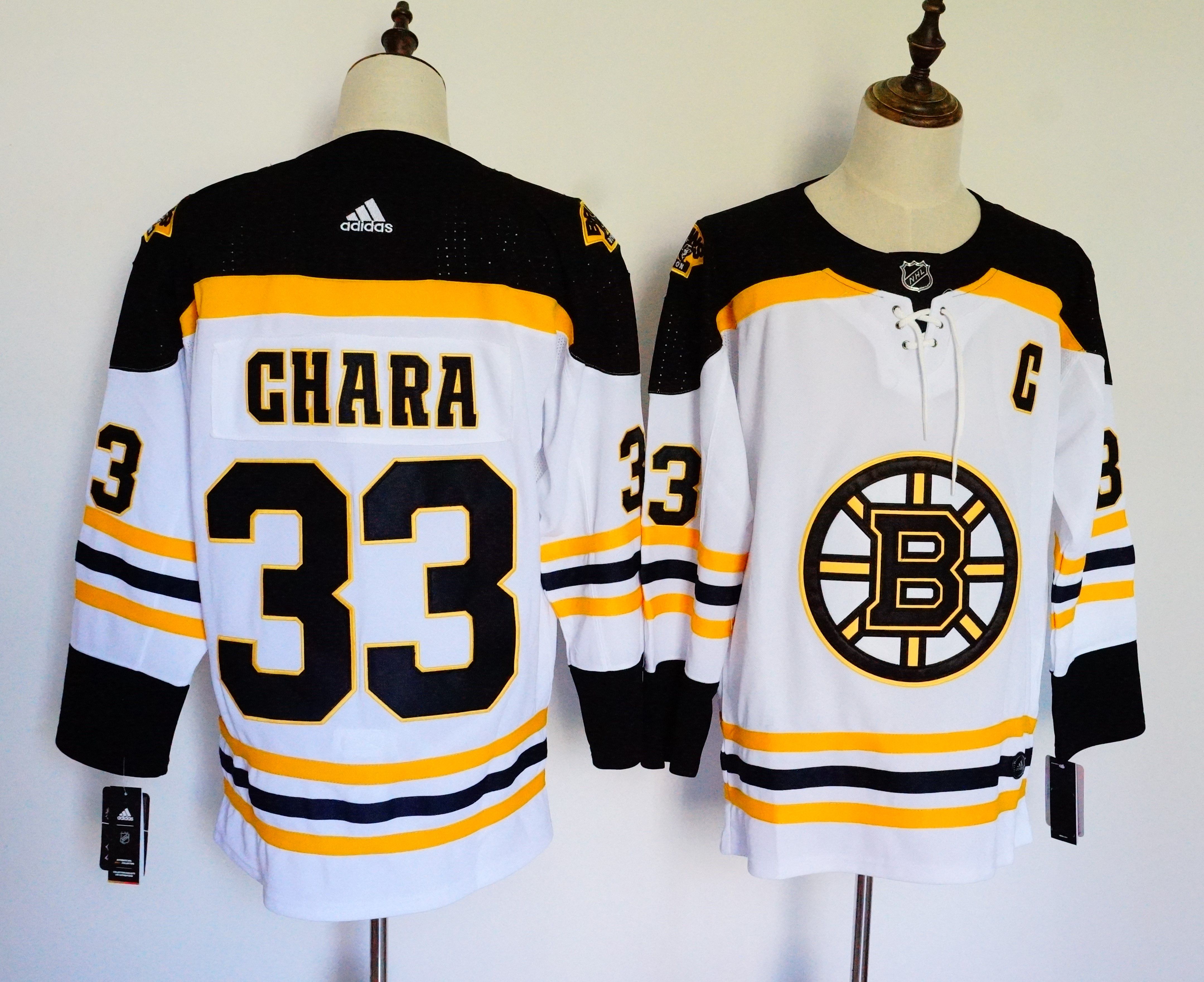 Men Boston Bruins 33 Chara White Hockey Stitched Adidas NHL Jerseys